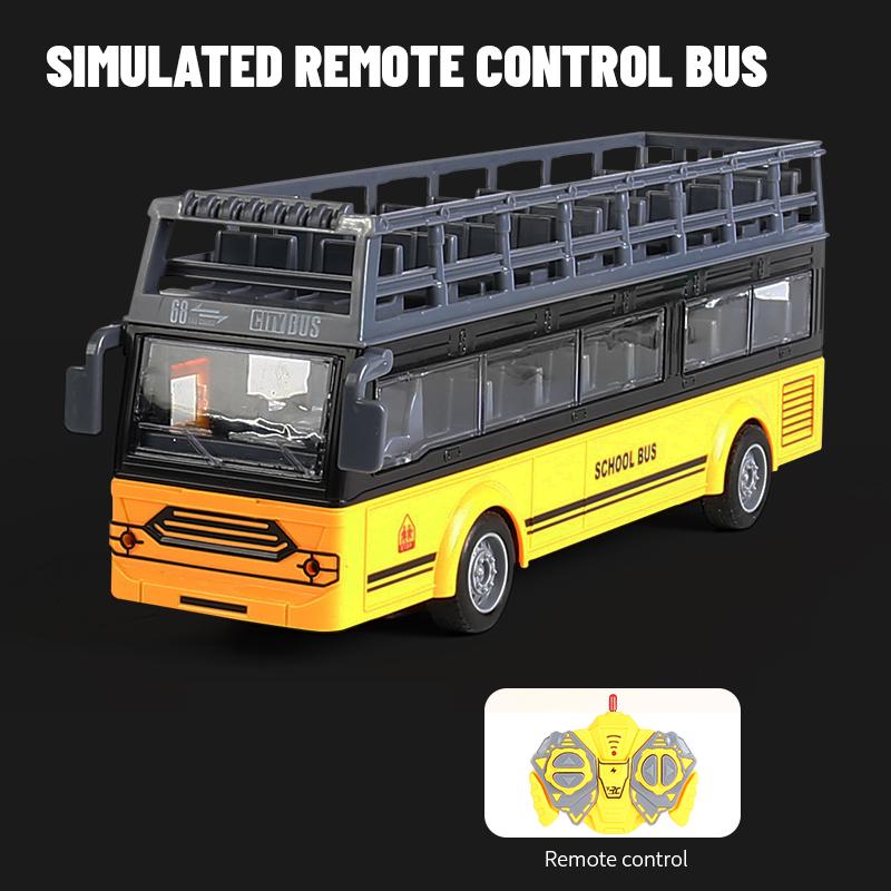 Нетоксичный 1/30 Школьный Автобус на Радиоуправлении Высокоскоростной 4-канальный Модель Туристического Автобуса Двухэтажный Экскурсионный Электрический RC Автомобиль Игрушки для Детей Подарок