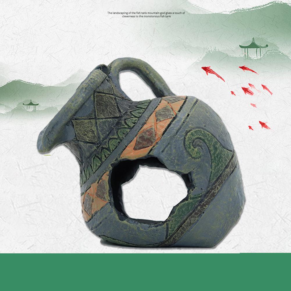 Resin Clay Pot Ornament Hideout Caves Spacious Hiding Place Aquarium Fish Tank Decorative Accessories
