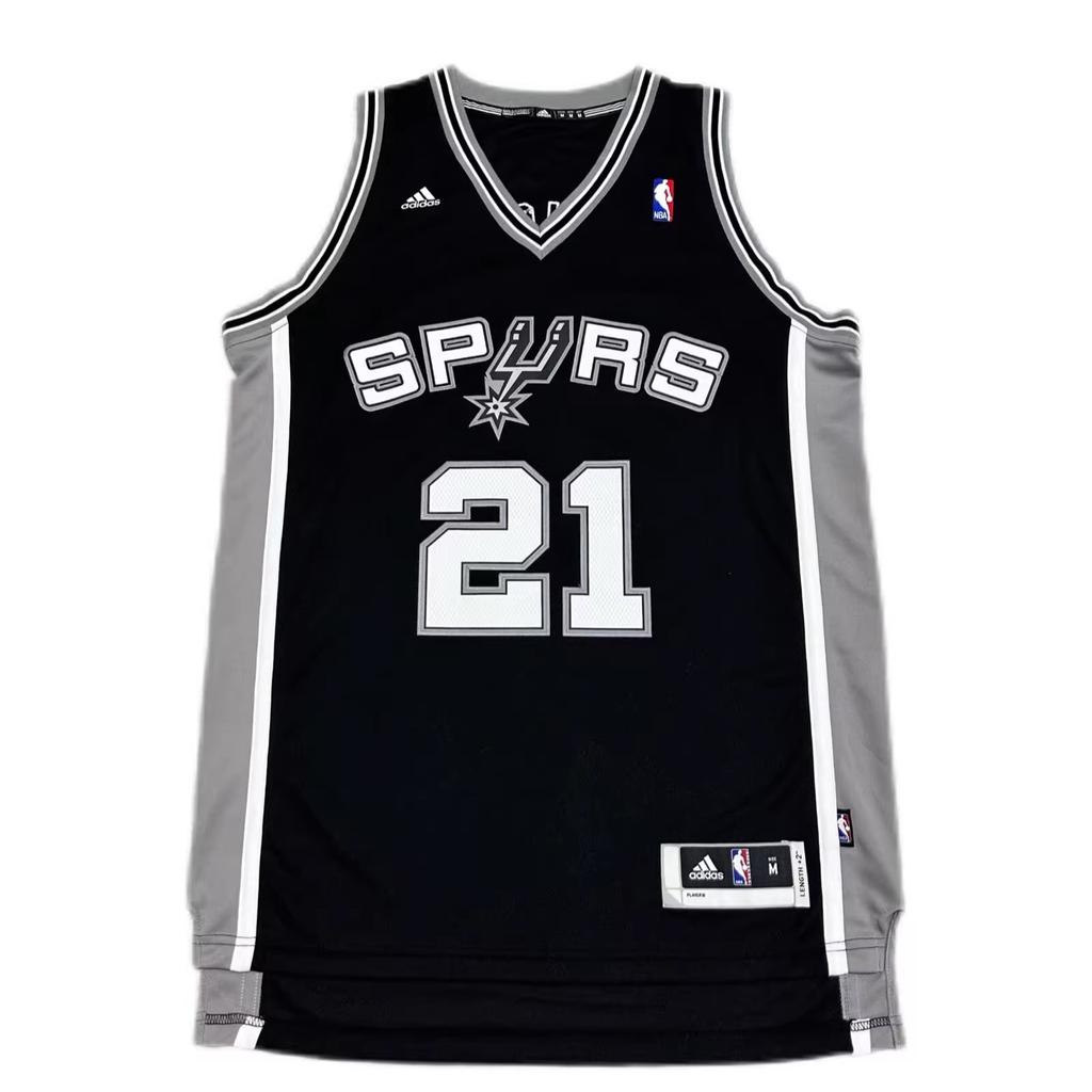 Adidas X NBA Collaboration Spurs Duncan 21 Logo Comfortable Pullover Basketball Jersey Unisex Jersey Black 7912A-304-K9169