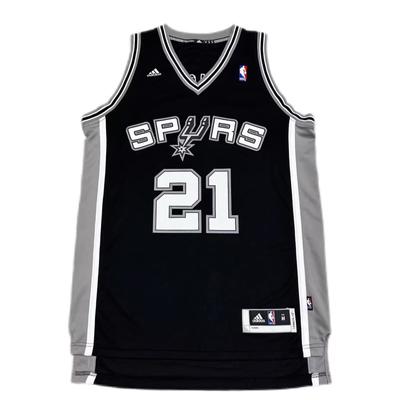 X NBA Collaboration Spurs Duncan 21 Logo Удобный пуловер баскетбольная майка унисекс майка черный 7912A-304-K9169