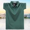 Men's Summer T-shirt Plus Size Loose and Comfortable Tee Men's Work Cotton Short-Sleeve Polo Shirt Zipper Flip Collar Breathable T-shirt