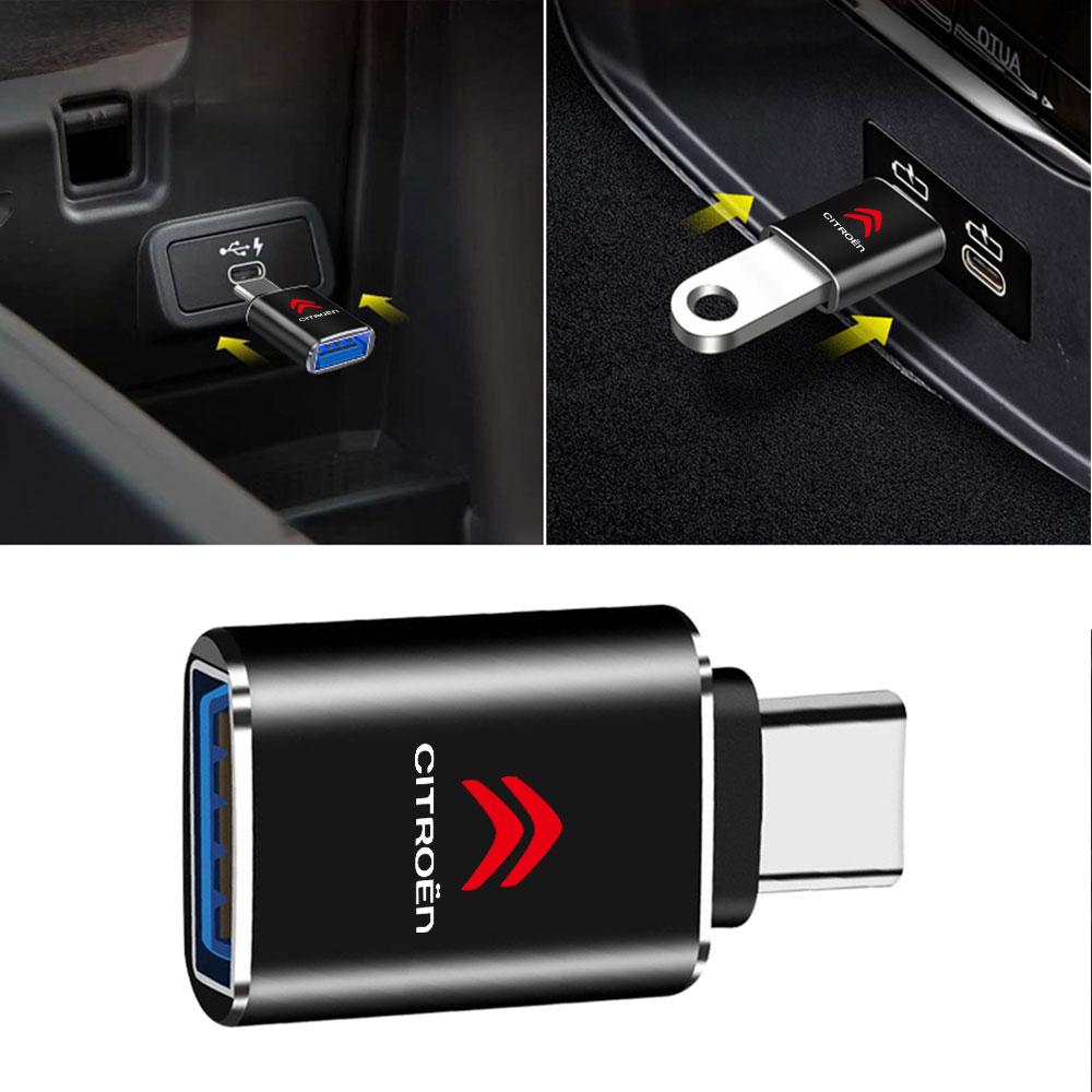 OTG USB 3.0 To Type C Adapter Mini Converter Phone Charging Cable Charger For Citroen C1 C3 C4 C4L C5 C6 VTS C-ELYSEE DS3 DS5 DS