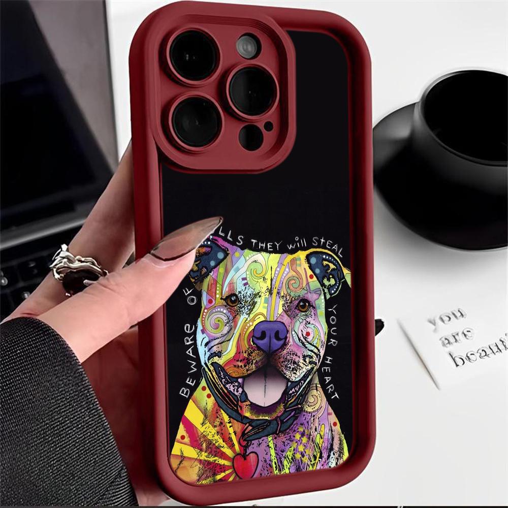 Ae76 Dog Color Doodle Design Art Защитные чехлы для телефонов для iPhone 13 14 15 Pro Max infinix Hot 40i Tecno Camon 30 20 Pro Angel Eyes Задняя крышка из ТПУ