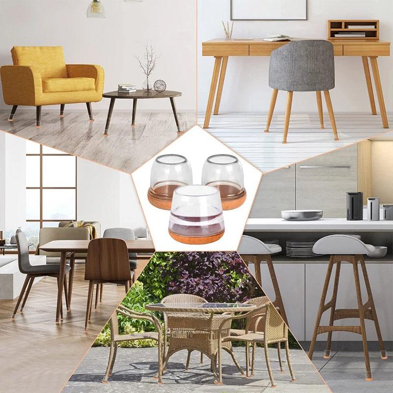 16 шт., резиновые накладки на ножки стола, колпачки на ножки стула, круглые квадратные защитные коврики для пола, мебельные накладки, ползунки с обернутым фетровым дном