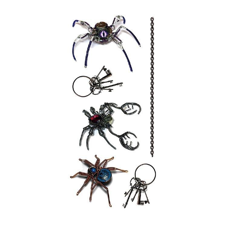 Шрам Змея Паук Скорпион Животное Водонепроницаемая Наклейка для Татуировки Образец Набора Ужасов для Подделки