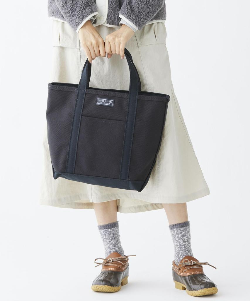 Zip Top Boat and Tote with Pocket Medium Canvas 1000036127 [LLB] Black/Black