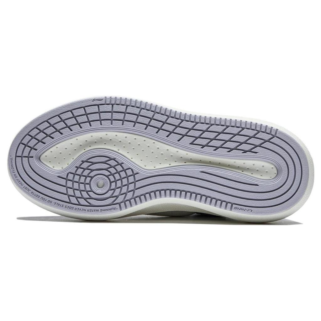 Li Ning Cloud Travel C4D Удобные амортизирующие износостойкие повседневные туфли с низким верхом Женская повседневная обувь цвета слоновой кости, фиолетового цвета AZGT090-15