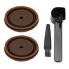 Reusable Coffee Capsule Lid Food Grade Silica Gel Environmental Resilient Lid with Brush Spoon for