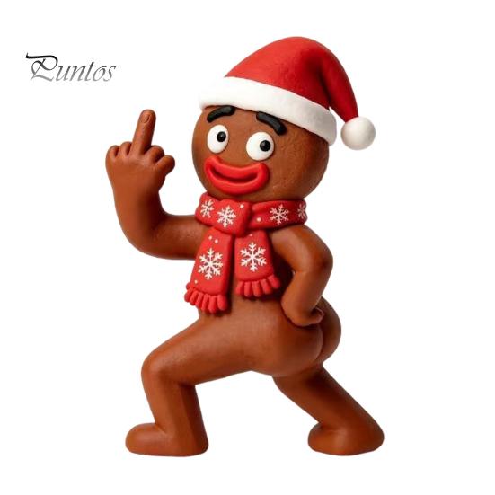 Small Christmas Ornaments for Desk Resin Figurine, Cute Clay Style Santa Snowman Gingerbread Man Figurines Statue, Festive Holiday Tabletop