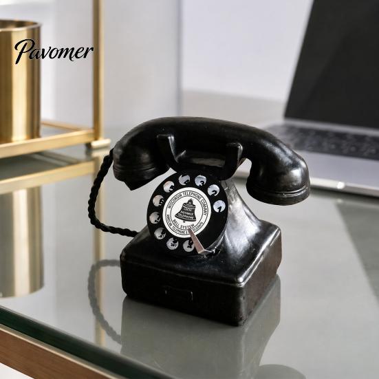 Retro Shop Display Item Old Telephone Ornaments, Mini Desk Phone, Vintage Classic Study Room Decor Landline Resin Decorative Nostalgic Home Office