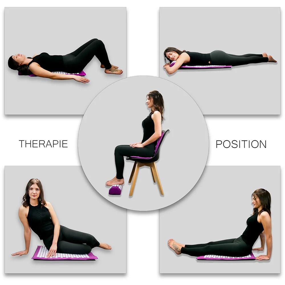 Set Pillow Mat Massage Neck Foot Yoga Needle Back Cushion Acupressure Health Foot Point Diagram Plastic Relax Stand Press
