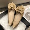 Модные женские балетки с острым носком, милые женские туфли из искусственной кожи, удобные одинарные туфли с бантом, женские осенние однотонные