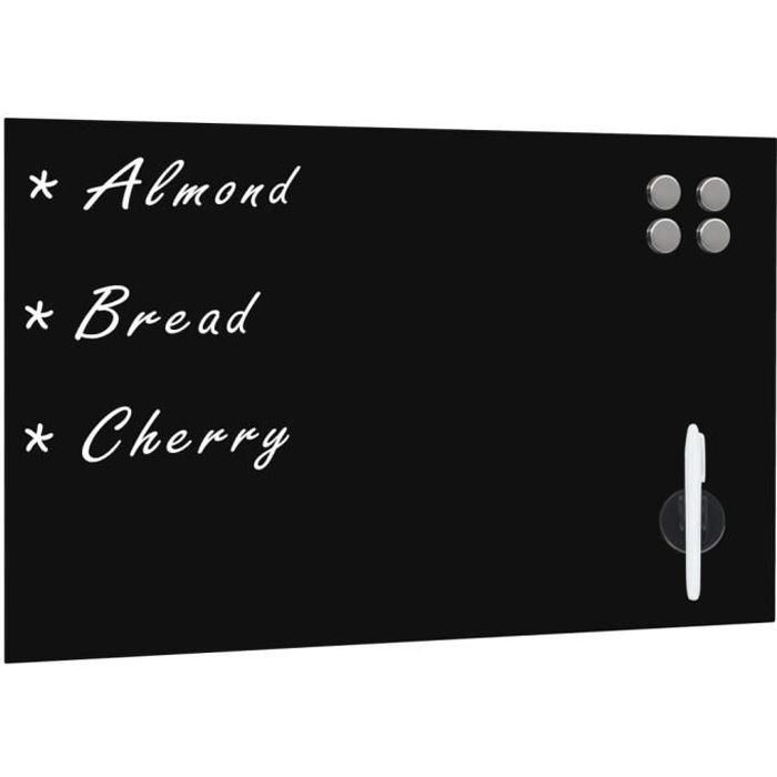 VidaXL Magnetic Wall-Mounted Blackboard Glass 50x30 Cm