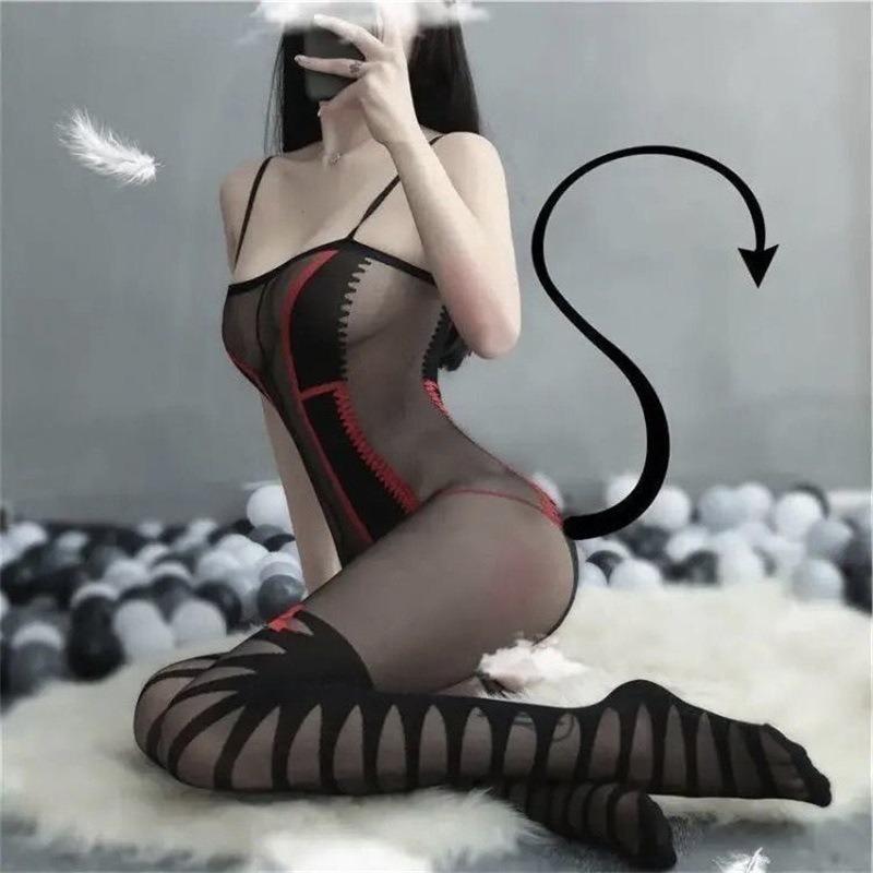 Сексуальное нижнее белье Прозрачная сетка Сетчатые носки Сексуальный цельный сетчатый комбинезон Свободная сексуальная форма Ночной клуб