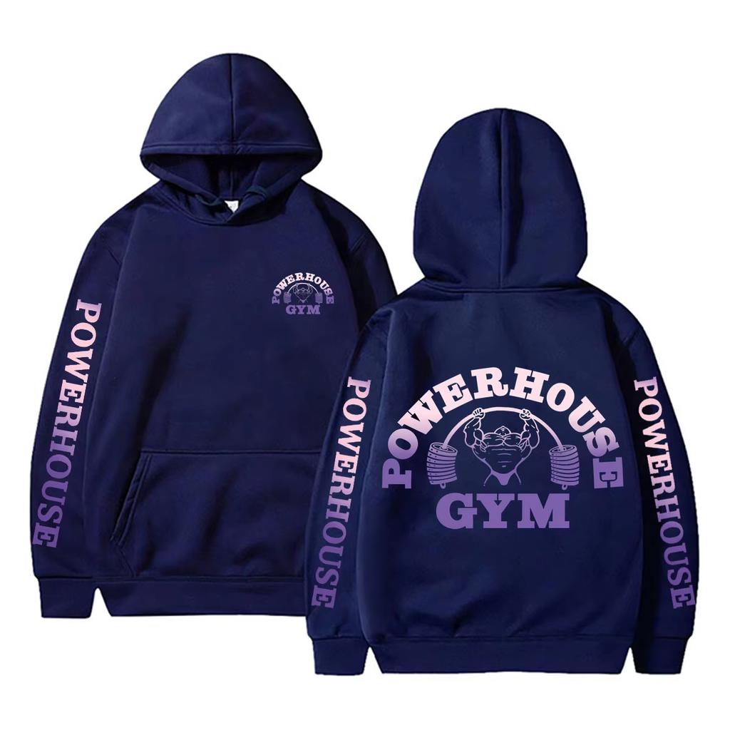 2026 Hot Sale Powerhouse Gym Logo Double Sided Print Hoodies Autumn Vintage Printed Sweatshirt Trendy Streetwear for Daily Looks