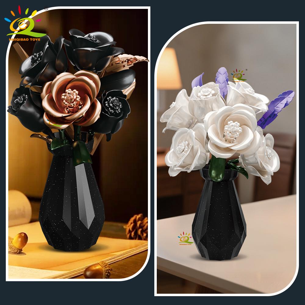 Конструктор Модели Цветов Розы Мок 3D Блоки Букет Игрушки DIY для Детей Домашний Декор Подарок на День Святого Валентина для Девочек