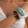 Marbling Resin Cuff Bracelet Rivet Chunky Bangle Vintage Wide Cuff Bracelet  Gifts