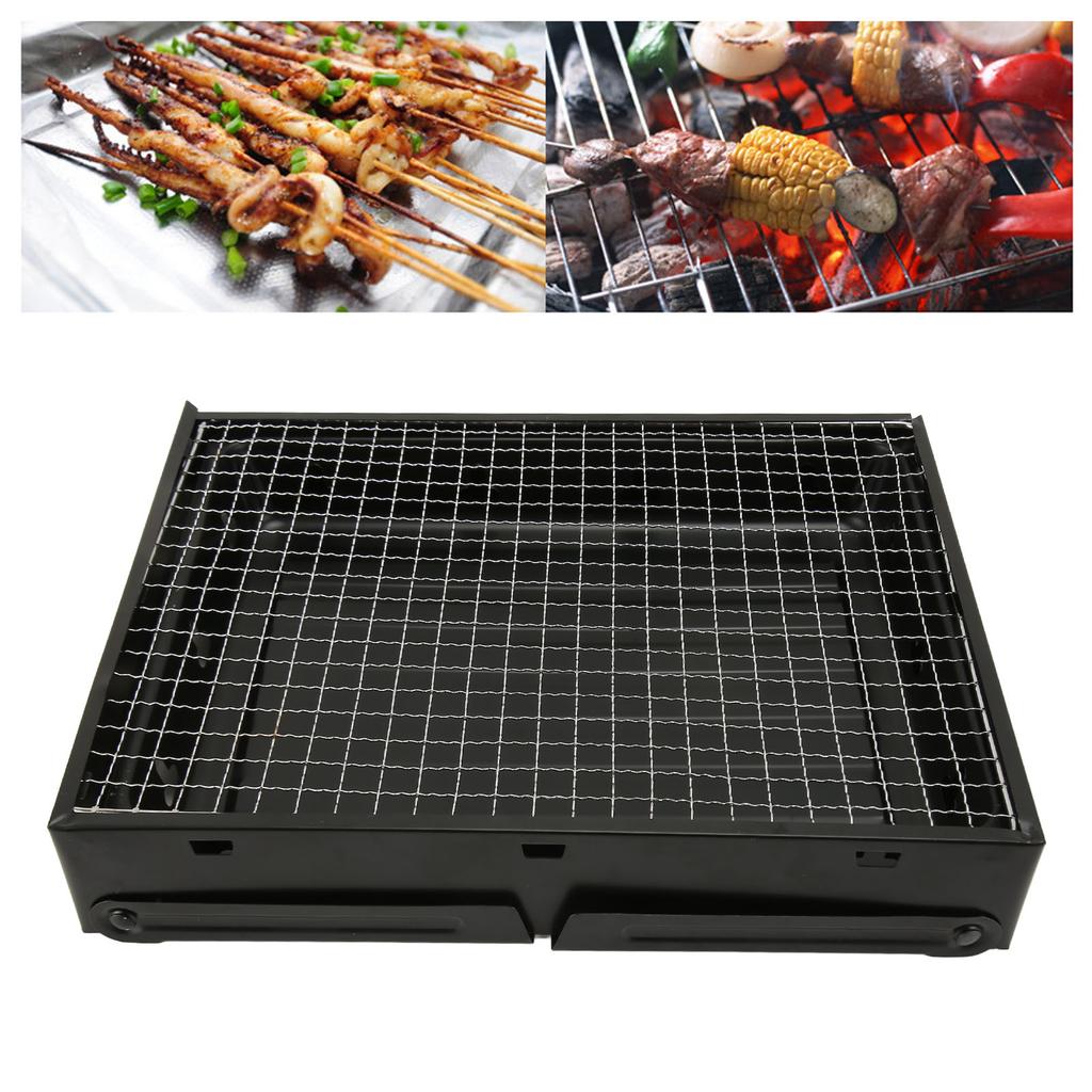 Foldable Barbecue Grill High Temperature Resistant Outdoor BBQ Charcoal Oven for Camping Small Size