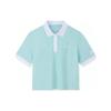 X Sesame Street Color Block Logo Letter Polo Shirt Women Polo Shirts Light-Pink-Blue 162328136-3