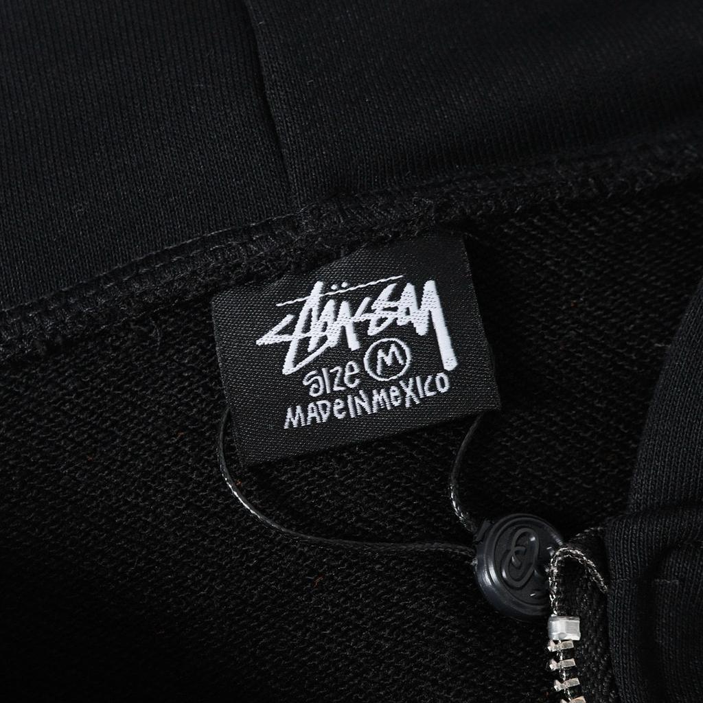Stussy 2025 Новая весна и осень Большие размеры Тонкий стиль Классический MILAN Letter Printing молния с капюшоном Толстовка для пар