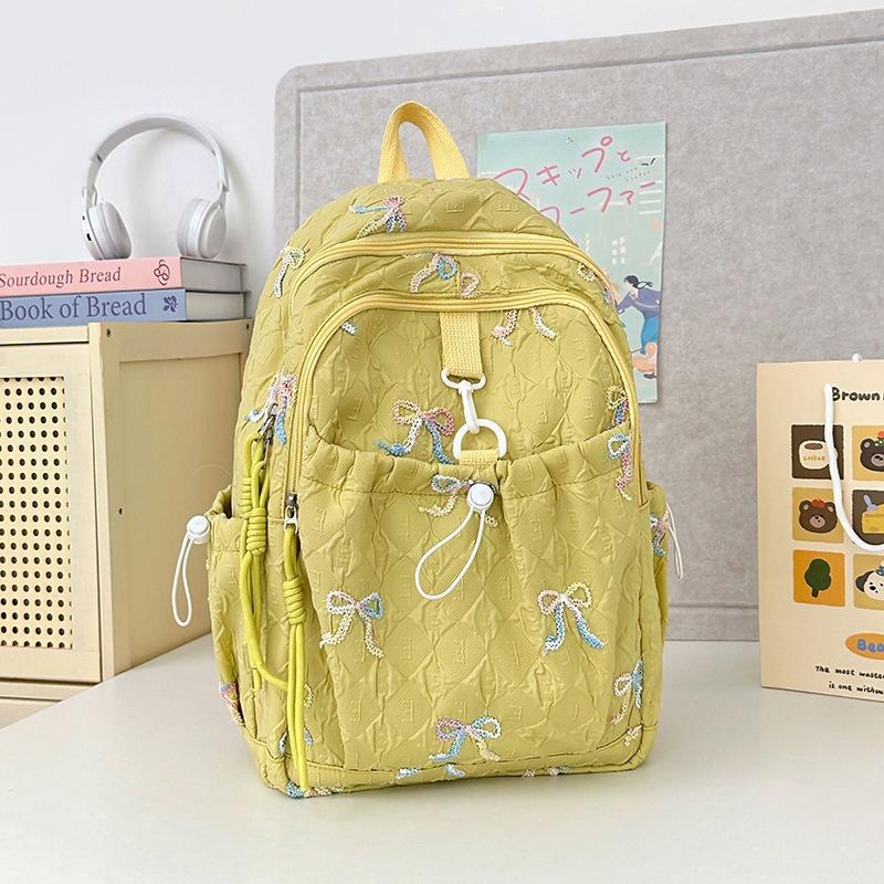 Japanese Bow Bag Female Junior High School Students Cute Joker Large Capacity Backpack Gao Yan College Backpack.