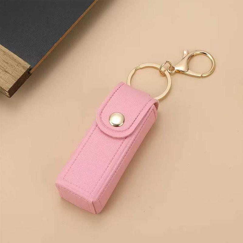 1pc PU Leather Potable Lipstick Holder , Lipstick , Lip Balm Organizer Holder Lipstick Travel Storage Case Bag Charm