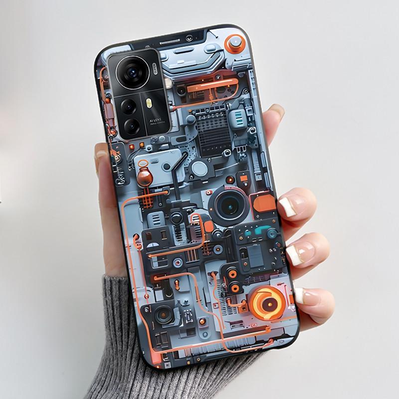Чехол для ZTE Blade A72s A7050/V41 Умный чехол Роскошный Дракон Милый Крутой Мальчики Девочки Черный Матовый Мягкий ТПУ Силиконовый Чехол Задняя Крышка