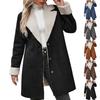 Ladies' Fashionable Long Sleeved Lapel Thickened Warm Plush Solid Color Jacket