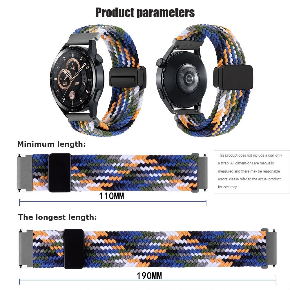 20mm 22mm Elastic Braided Nylon Strap for Amazfit GTR 4 3 Pro Band Replacement Bracelet for Amazfit GTS 4 2 mini/Bip 5 4 Correa