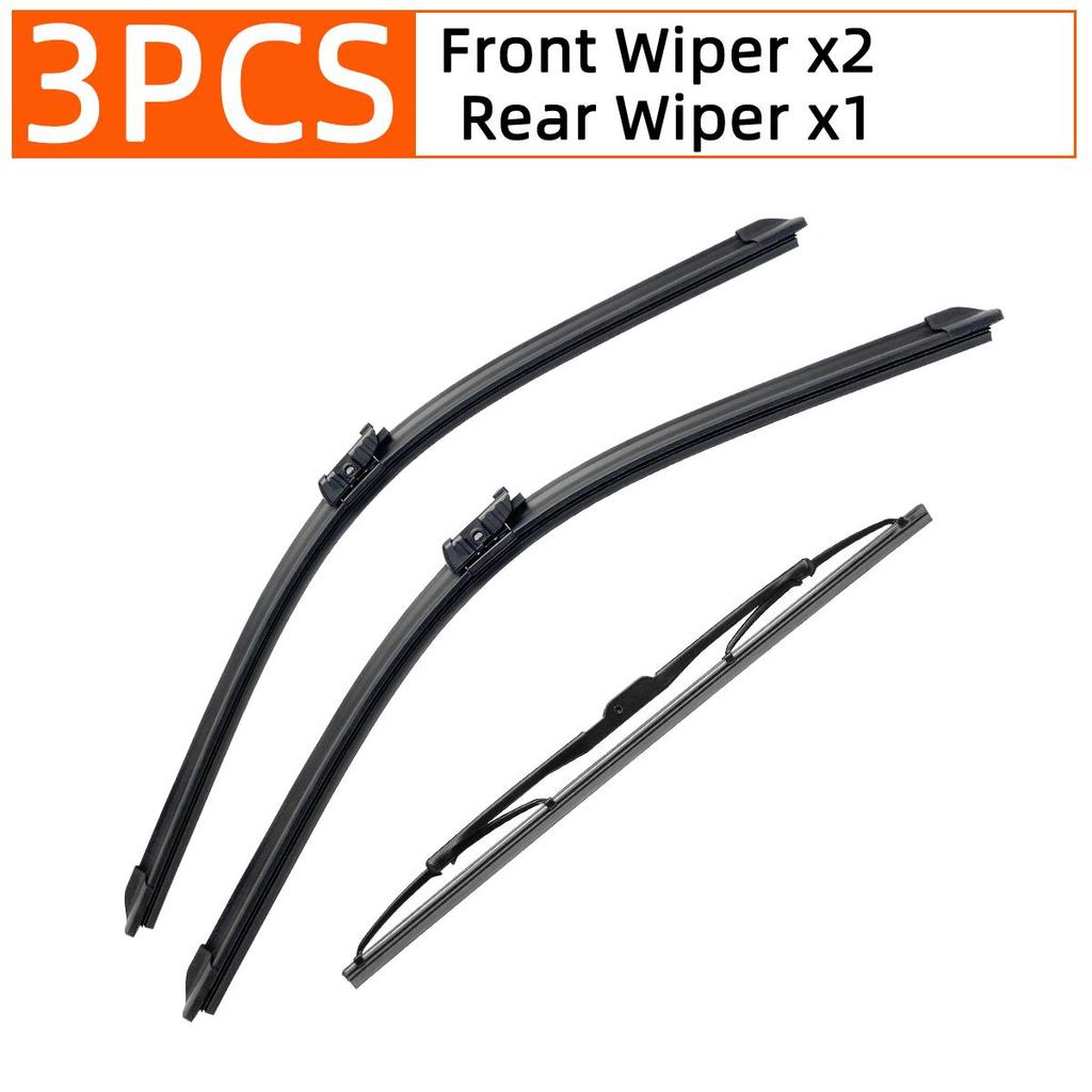 3PCS Car Wiper for SEAT Ibiza 6L 2006-2008 Front Rear Windshield Four Seasons durable Accessories 2006 2007 2008