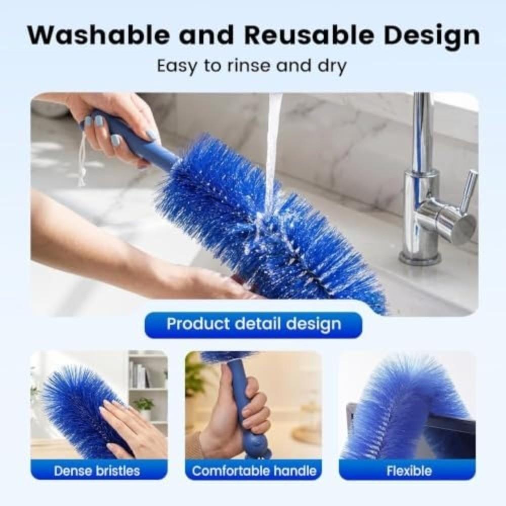 Microfiber Fan Cleaning Brush Washable Bendable Cobweb Duster Dust Duster Brush For Electric Fans