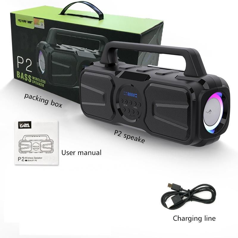 P2 Big Solar Bluetooth Speaker 40W IPX5 Портативная колонка Bluetooth Music Center Акустическая система Сабвуфер с TF AUX FM