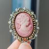 Fashion Cameo Brooch Beauty Head Corsage, Alloy Rhinestone Corsage Clothing, Pin Accessories Women