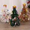 Handmade Stereo Wooden Christmas Tree White/Green/Gold Christmas Tree Children's Layout Christmas Decorations Ornaments