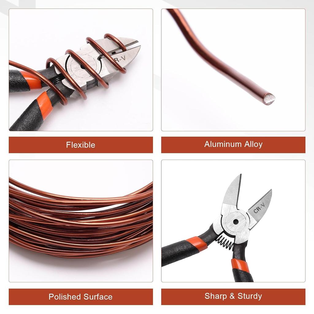 Bonsai Training Wire Kit for Bonzai Trees Indoor, Bonsai Wire Kit, Aluminum Wire for Handicrafts, Bonsai Tool Set with Cutter Size of 1-mm, 1.5-mm