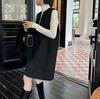 Осенне-зимнее шерстяное платье-жилет с V-образным вырезом - Стильный стройнящий дизайн
