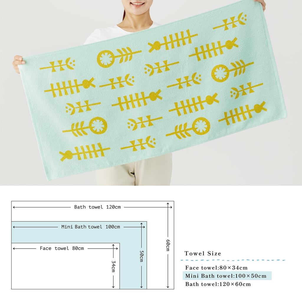 Kosugizen Мини-полотенце для ванной Everyday Print Скандинавский 3 цвета 1 из 50 x 100 Удобный Компактный Тонкий Быстросохнущий Набор полотенец, Полотенца, Стиль, (3 узора), Каждый,