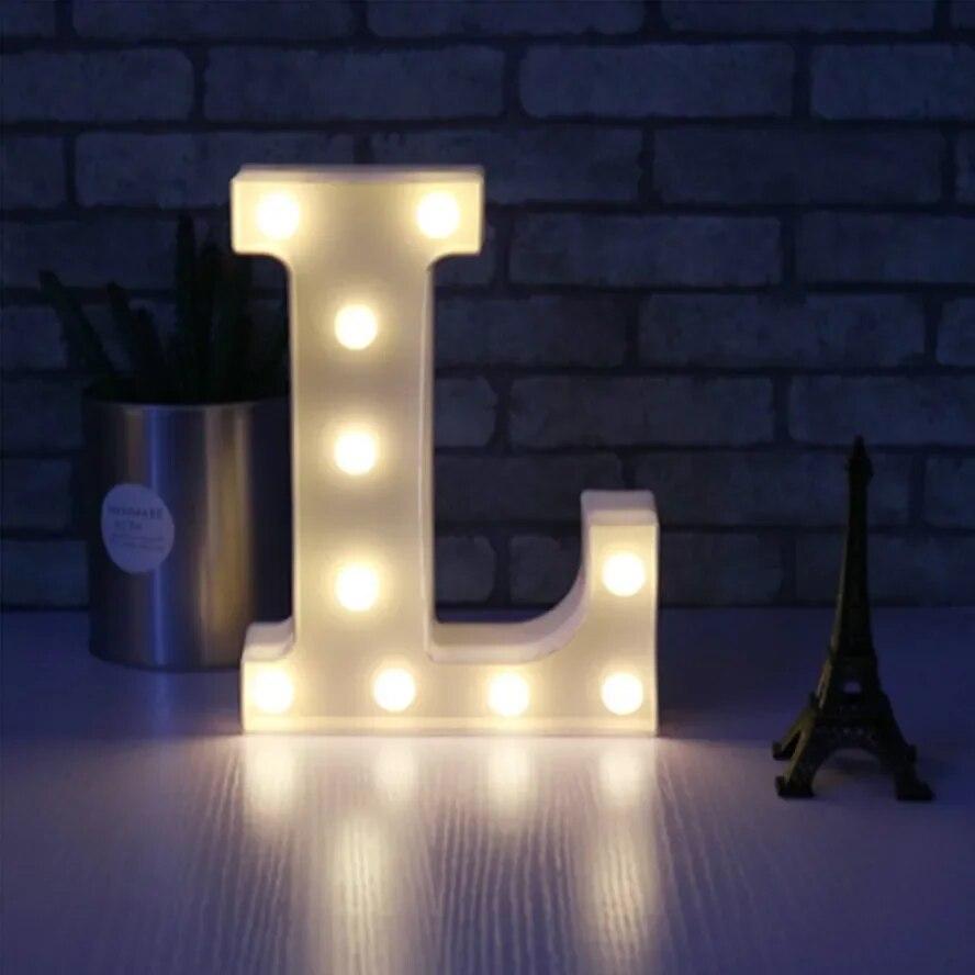 Alphabet Letter LED Lights Luminous Number Lamp Battery Warm Night Light for Home Wedding Birthday Christmas Party Decoration