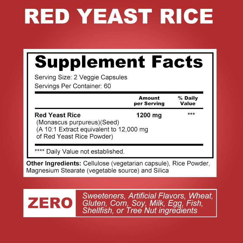 CREVIP High-Concentration Red Yeast Rice Extract Capsules, 10:1 Concentrated, Nourishing and Suitable for Both Men and Women.