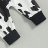 Baby 3Pcs Summer Outfits, Short Sleeve Romper + Cow Print Pants + Knot Hat Set Newborn Clothes