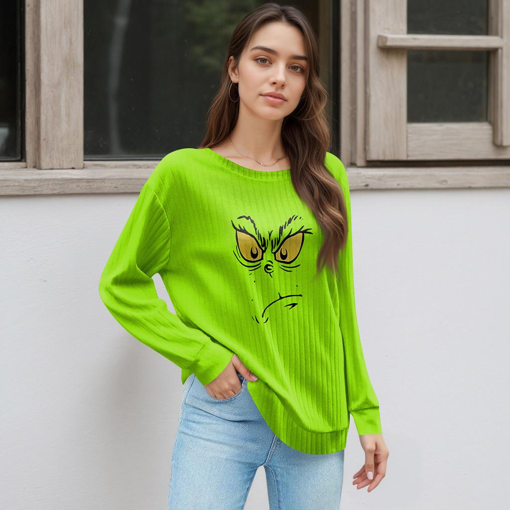 Женский принт Легкий Топ с круглым вырезом из матового хлопка