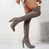 Large Size Pointed High Heels Over the Knee Suede Boots Autumn New Style Fashion Women's Boots