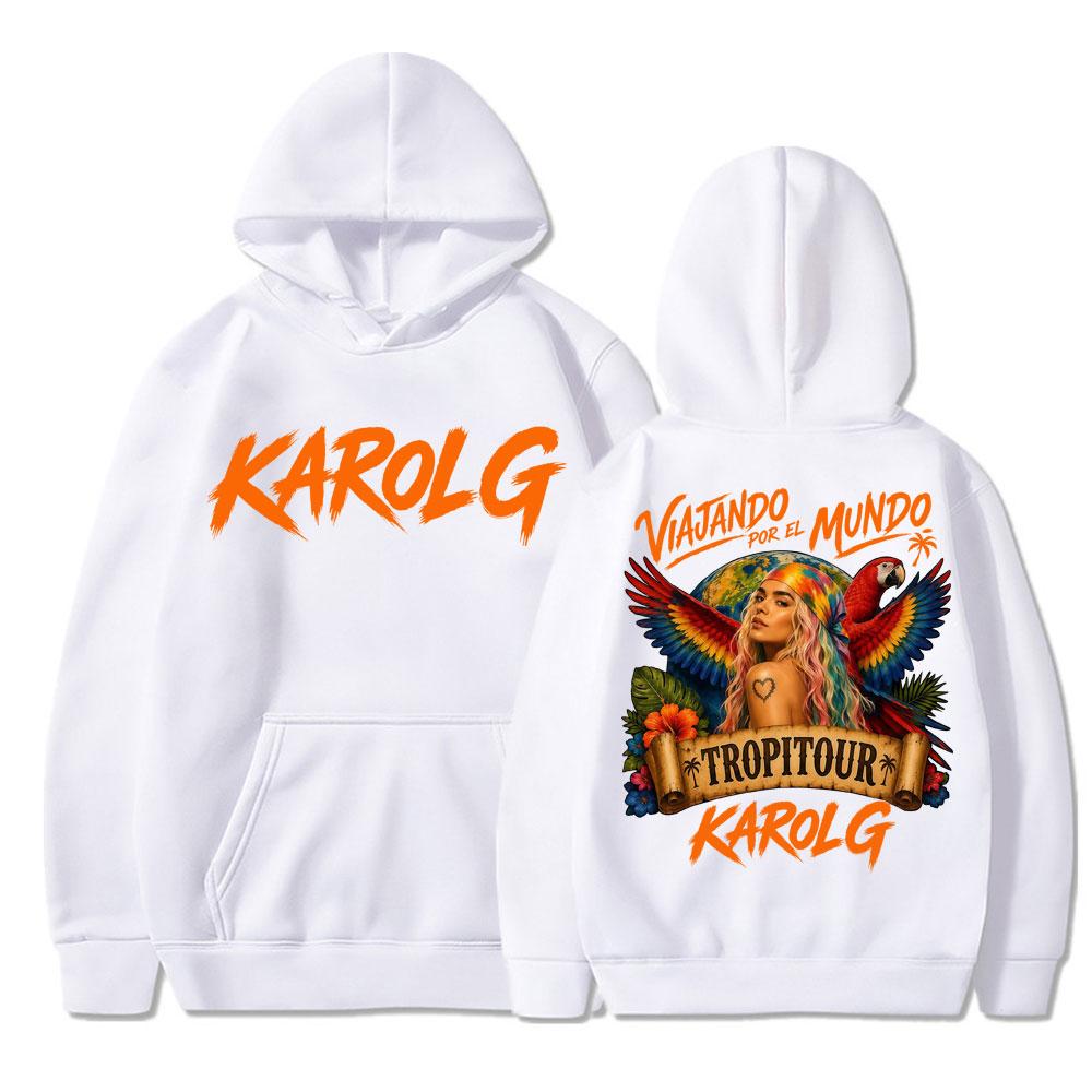 Karol G Tropicoqueta Tour Альбом Худи Мужчины Женщины Популярная Мода Свитшоты Оверсайз Повседневные Флис Спортивная Одежда Подарки для Фанатов
