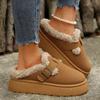 Snow Boots Winter Wear Outside Thick Sole Cotton Shoes  Plush Thicken Keep Warm Slippers Platform Casual Shoes Outdoor Slippers