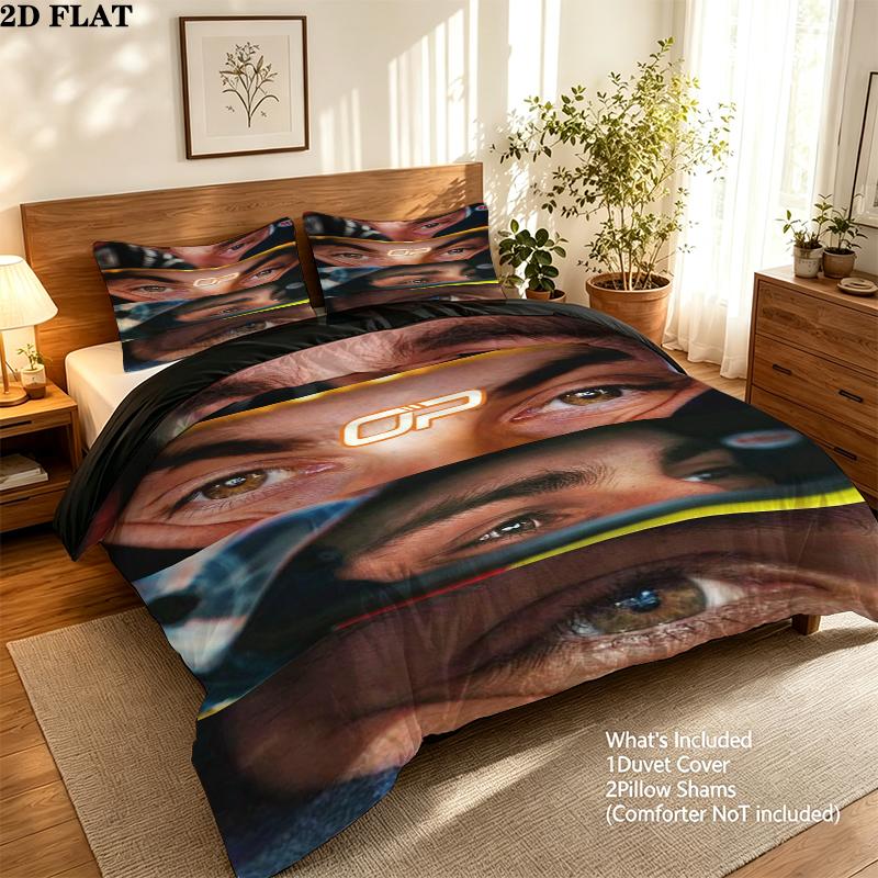 F1 Cars Pattern Bedding uilt Set uilt Cover Pillowcase Home Decoration Birthday Gift (1 * duvet cover + 2 * pillowcase without core)