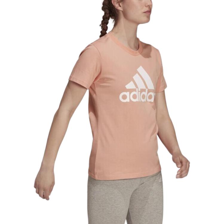 adidas Женские футболки Розовые С круглым вырезом Средняя прямая посадка H07810