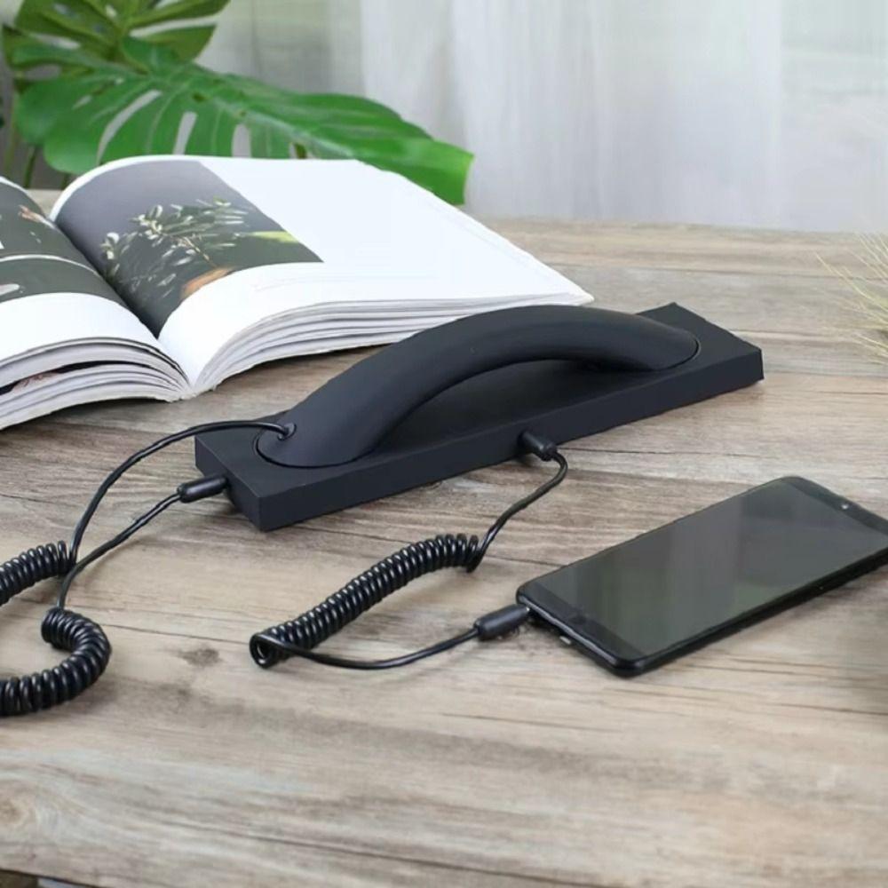 Noise Reduction Cell Phone Receiver Type-C/3.5mm Wired Microphone Handset Home Office