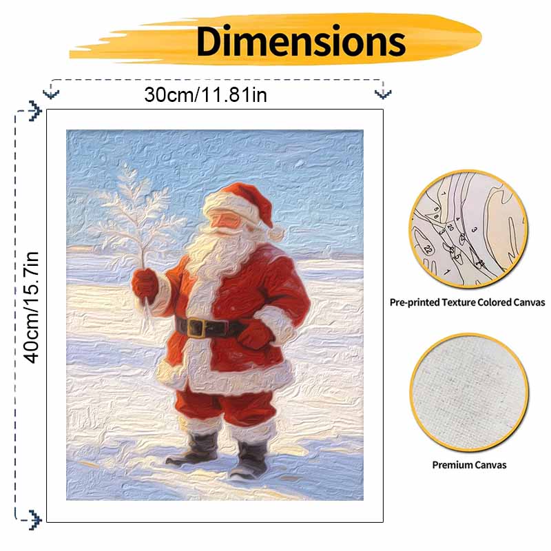 Christmas Digital Oil Painting Art Kit Santa Claus Snowflake Winter Hand Painting Home Decoration Painting
