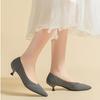 Pointed Toe Shallow Mouth Fabric Flat Bottom Women's Solid Color Knitted Soft Bottom Large Size 34-43