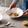 Pure White Irregular Ceramic Wrinkled Bowl Restaurant Salad Bowl Soup Bowl Pasta Bowls Molecular Food Specialty Tableware